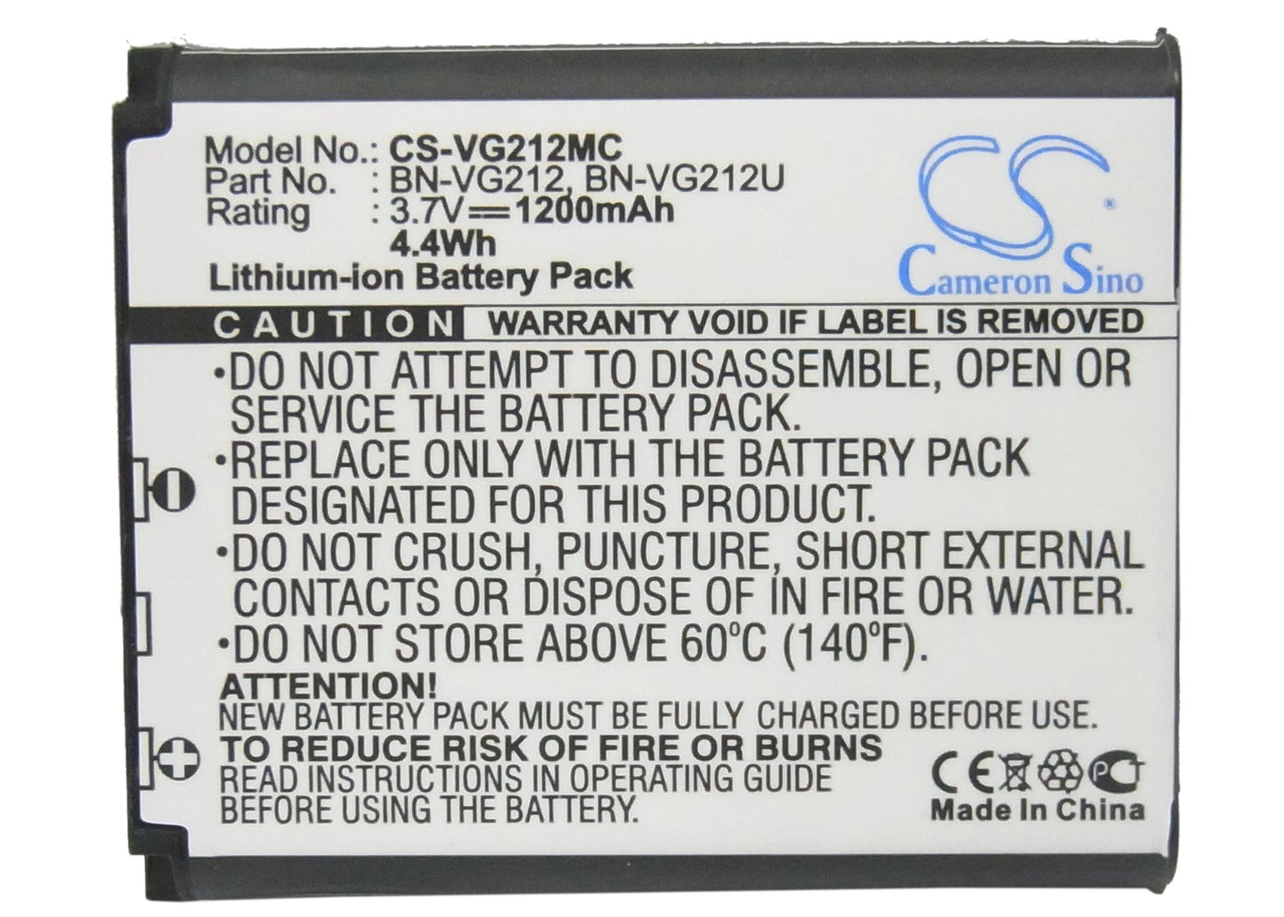 Replacement Battery for JVC  &#x0D;
GZ-V700 – Camera – 1200mAh/4.4Wh / 3.7V