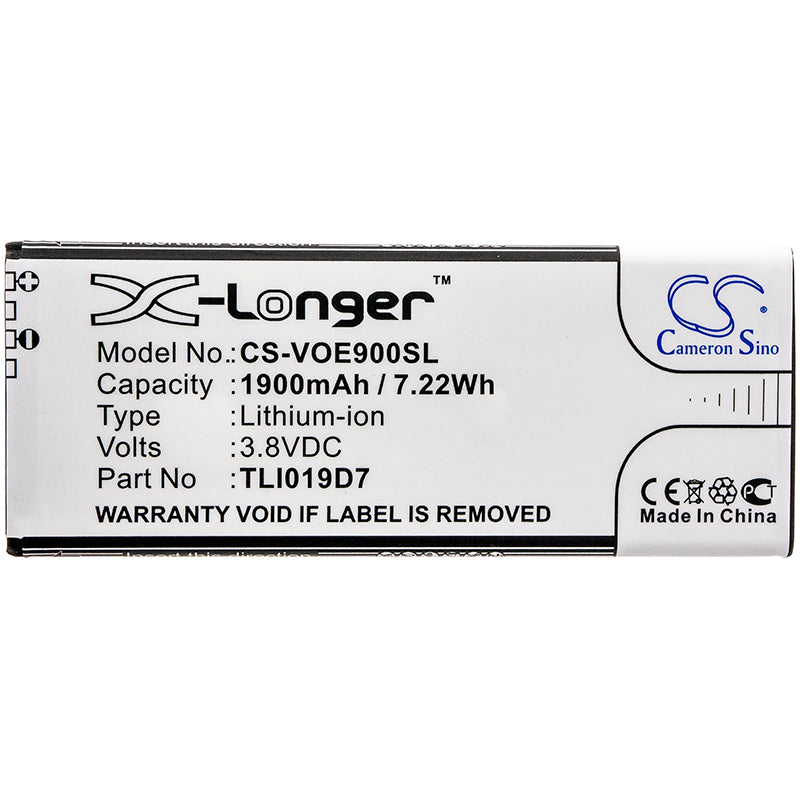 Replacement Battery for Alcatel  1 Dual SIM – Mobile, SmartPhone – 1900mAh / 7.22Wh / 3.8V