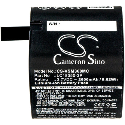 Replacement Battery for VSN Mobil  V.360 HD – Camera – 2600mAh / 9.62Wh / 3.7V