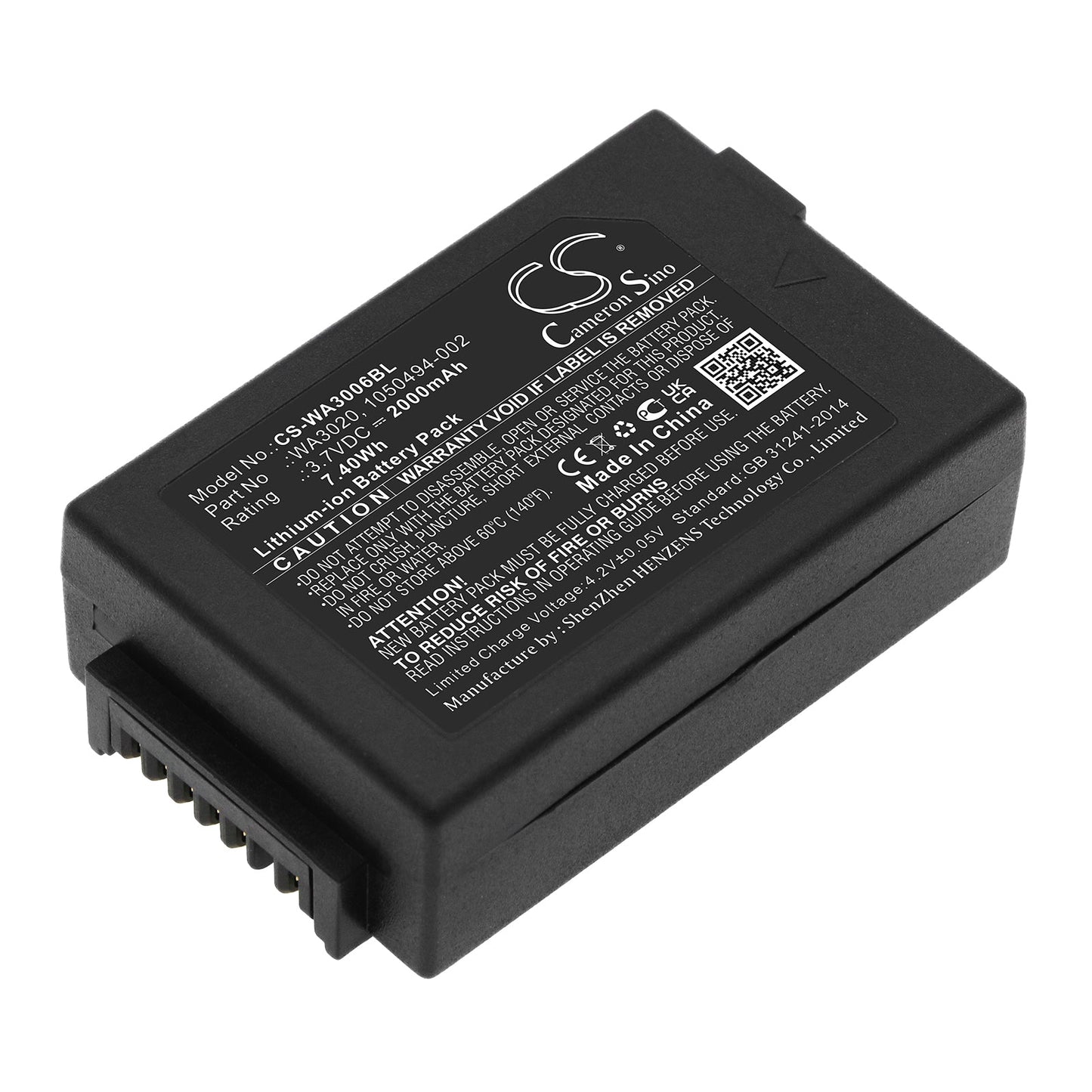 Replacement Battery for Zebra  WorkAbout Pro 4 – Barcode Scanner – 2000mAh / 7.40Wh / 3.7V