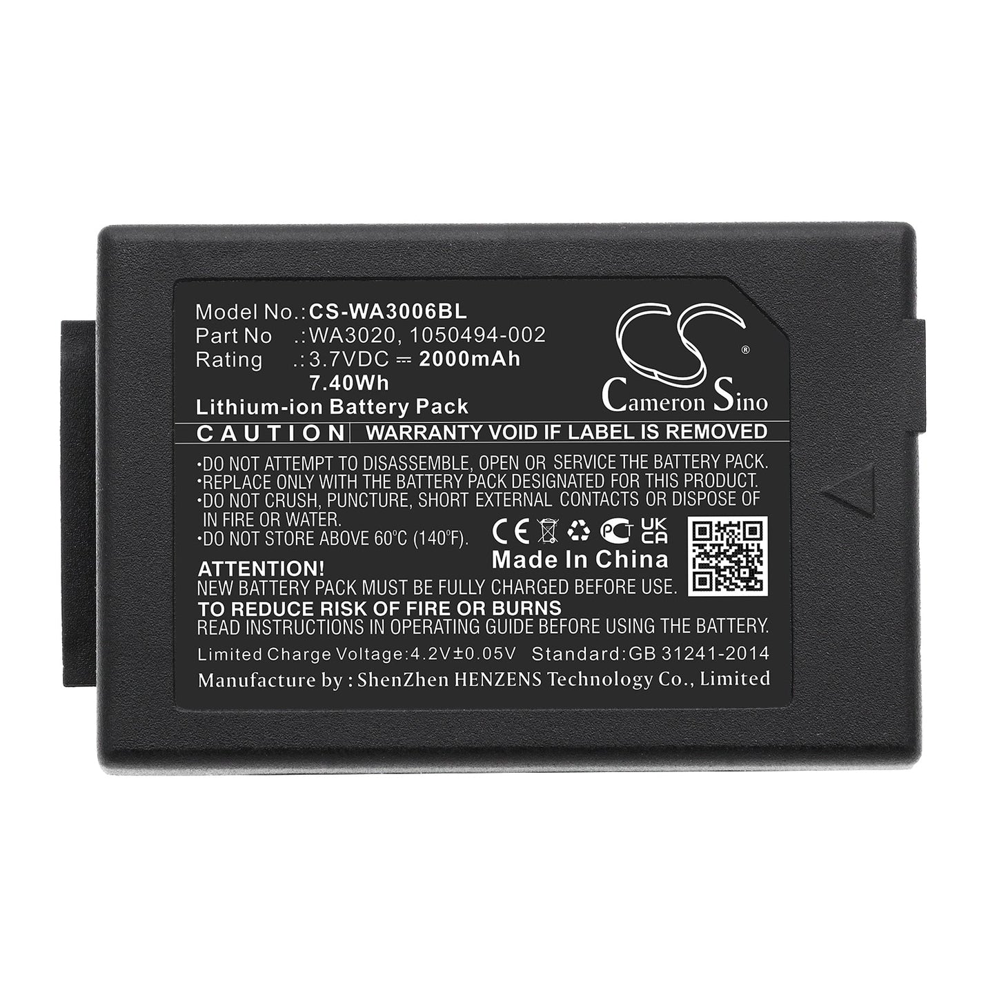 Replacement Battery for Pantone  7525C – Barcode Scanner – 2000mAh / 7.40Wh / 3.7V