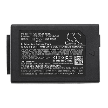 Replacement Battery for Motorola  3 Model C – Barcode Scanner – 2000mAh / 7.40Wh / 3.7V