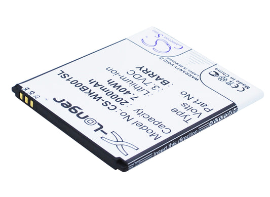 Replacement Battery for Wiko  Barry – Mobile, SmartPhone – 2000mAh / 7.40Wh / 3.7V