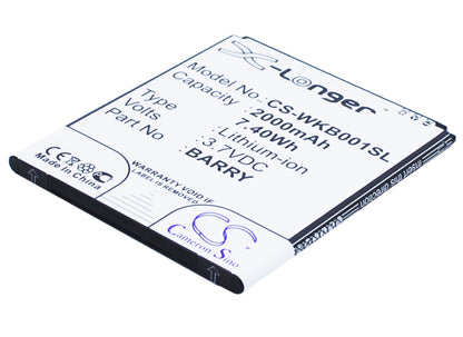 Replacement Battery for Wiko  Barry – Mobile, SmartPhone – 2000mAh / 7.40Wh / 3.7V