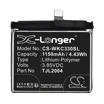 Replacement Battery for Wiko  C330 – Mobile, SmartPhone – 1150mAh / 4.43Wh / 3.85V