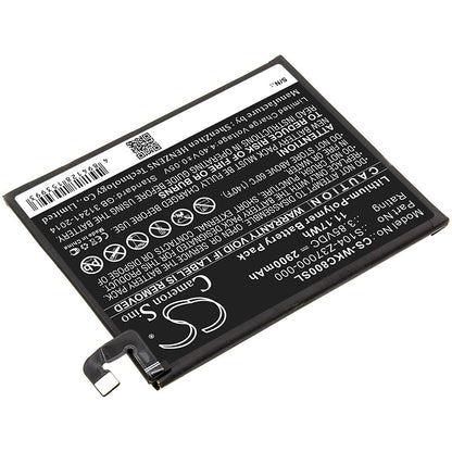 Replacement Battery for Wiko  C800AE – Mobile, SmartPhone – 2900mAh / 11.17Wh / 3.85V
