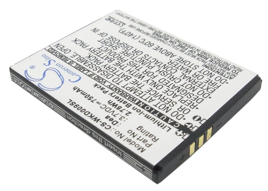 Replacement Battery for Wiko  DEA – Mobile, SmartPhone – 750mAh / 2.78Wh / 3.7V