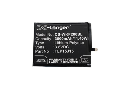 Replacement Battery for Wiko  FEVER – Mobile, SmartPhone – 3000mAh / 11.40Wh / 3.8V