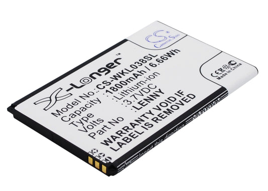 Replacement Battery for Wiko  B0386126 – Mobile, SmartPhone – 1800mAh / 6.66Wh / 3.7V