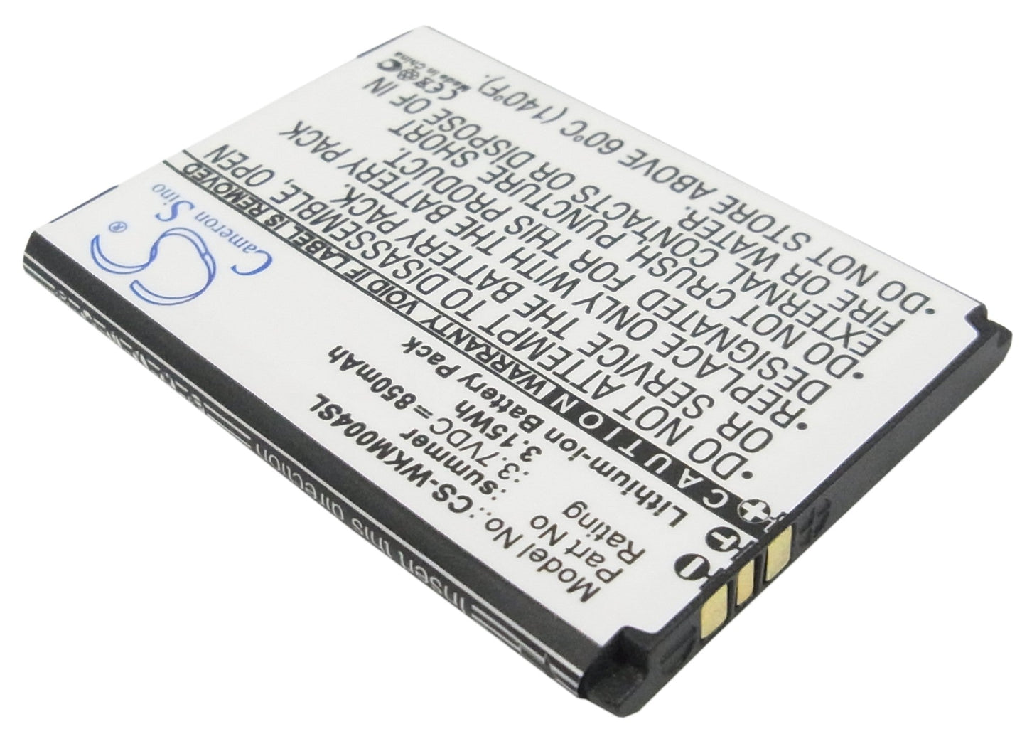 Replacement Battery for Wiko  Soap – Mobile, SmartPhone – 850mAh / 3.15Wh / 3.7V