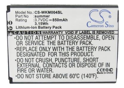 Replacement Battery for Wiko  Soap – Mobile, SmartPhone – 850mAh / 3.15Wh / 3.7V