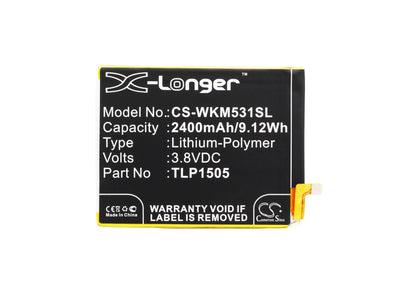 Replacement Battery for Wiko  M531 – Mobile, SmartPhone – 2400mAh / 9.12Wh / 3.8V