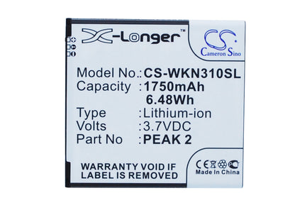 Replacement Battery for Wiko  Cink Peax – Mobile, SmartPhone – 1750mAh / 6.48Wh / 3.7V