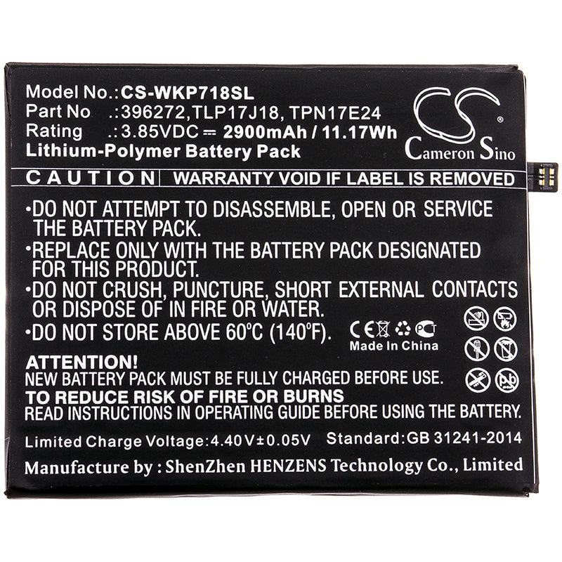 Replacement Battery for BQ  Strike Selfie Max – Mobile, SmartPhone – 2900mAh / 11.17Wh / 3.85V