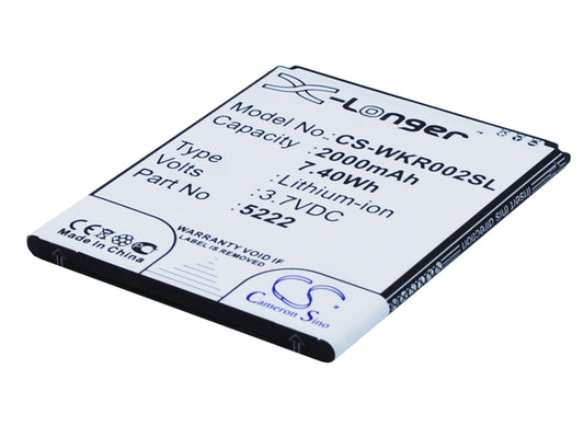 Replacement Battery for Wiko  9669 – Mobile, SmartPhone – 2000mAh / 7.40Wh / 3.7V