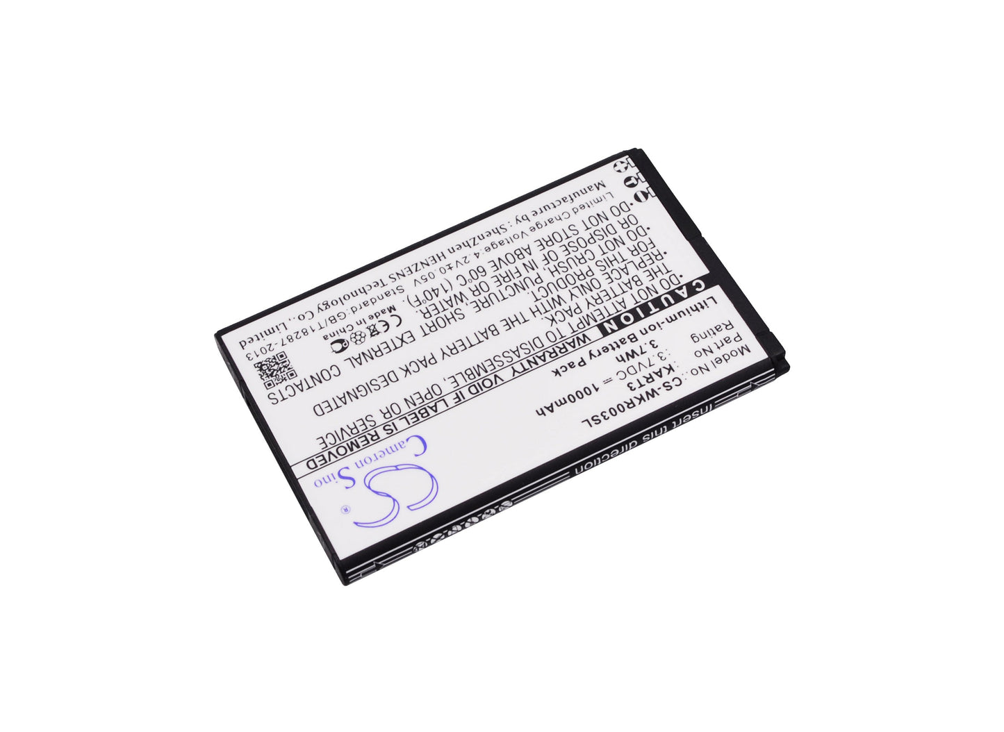 Replacement Battery for Wiko  Kart 3 – Mobile, SmartPhone – 1000mAh / 3.70Wh / 3.7V