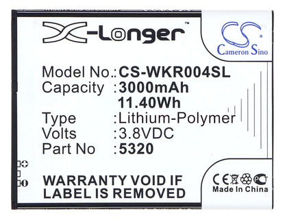 Replacement Battery for Wiko  RIDGE FAB – Mobile, SmartPhone – 3000mAh / 11.40Wh / 3.8V