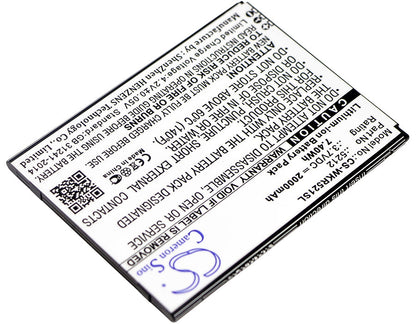 Replacement Battery for Wiko  Robby – Mobile, SmartPhone – 2000mAh / 7.40Wh / 3.7V