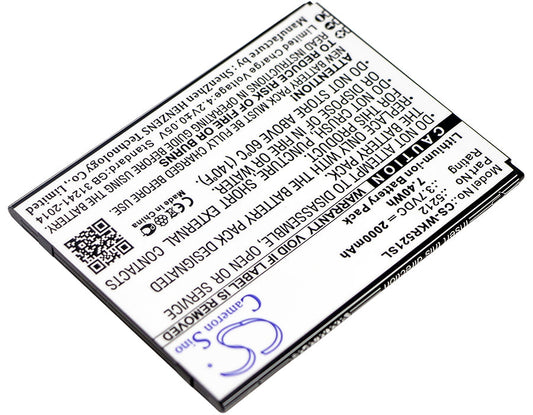 Replacement Battery for Wiko  Robby – Mobile, SmartPhone – 2000mAh / 7.40Wh / 3.7V