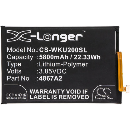 Replacement Battery for Wiko  Power U20 – Mobile, SmartPhone – 5800mAh / 22.33Wh / 3.85V