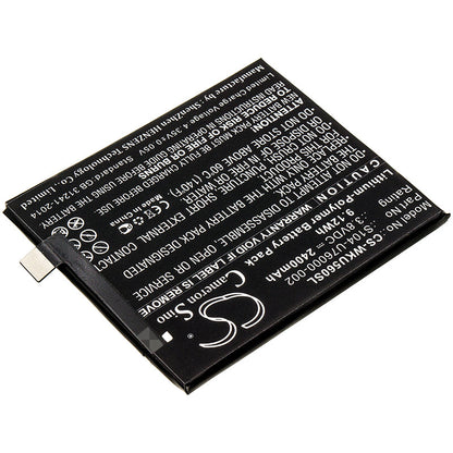 Replacement Battery for Wiko  P4601 – Mobile, SmartPhone – 2400mAh / 9.12Wh / 3.8V