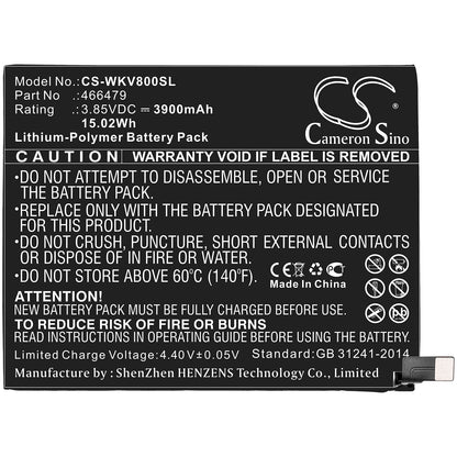 Replacement Battery for Wiko  View 3 Lite – Mobile, SmartPhone – 3900mAh / 15.02Wh / 3.85V