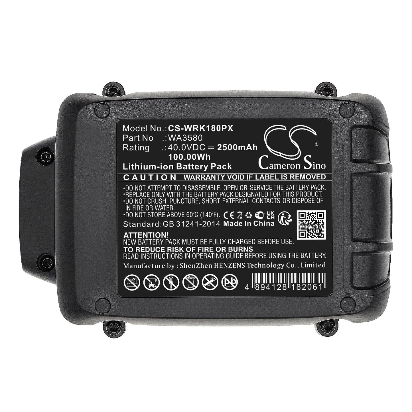 Replacement Battery for Worx  WA3747 – Power Tools – 2500mAh / 100.00Wh / 40.0V