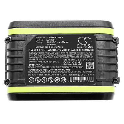 Replacement Battery for Worx  RD2871 – Power Tools – 4950mAh / 99.00Wh / 20.0V