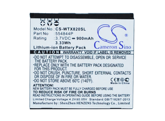 Replacement Battery for Wayteq  X820 – GPS, Navigator – 800mAh / 2.96Wh / 3.7V