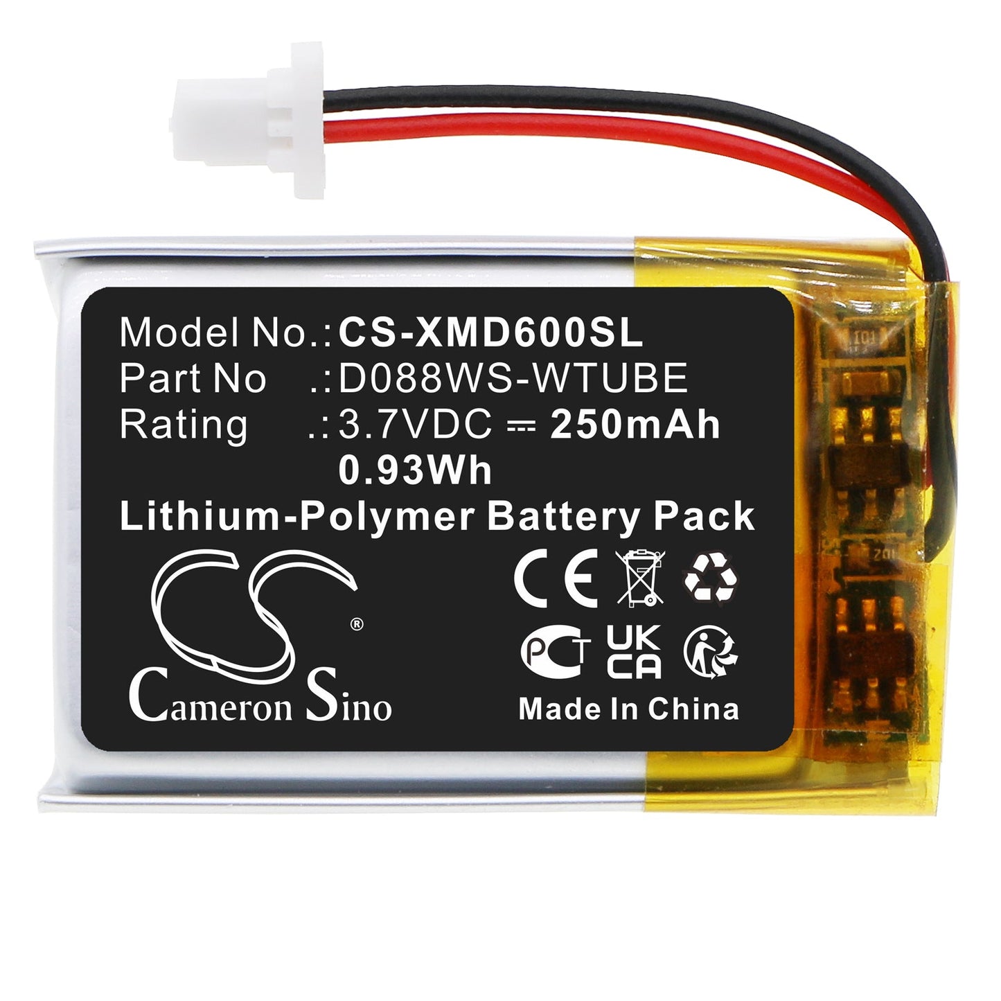 Replacement Battery for XP Metal Detectors  WS audio headphones – Wireless Headset – 250mAh / 0.93Wh / 3.7V