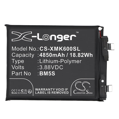 Replacement Battery for Xiaomi  13T Pro – Mobile, SmartPhone – 4850mAh / 18.82Wh / 3.88V