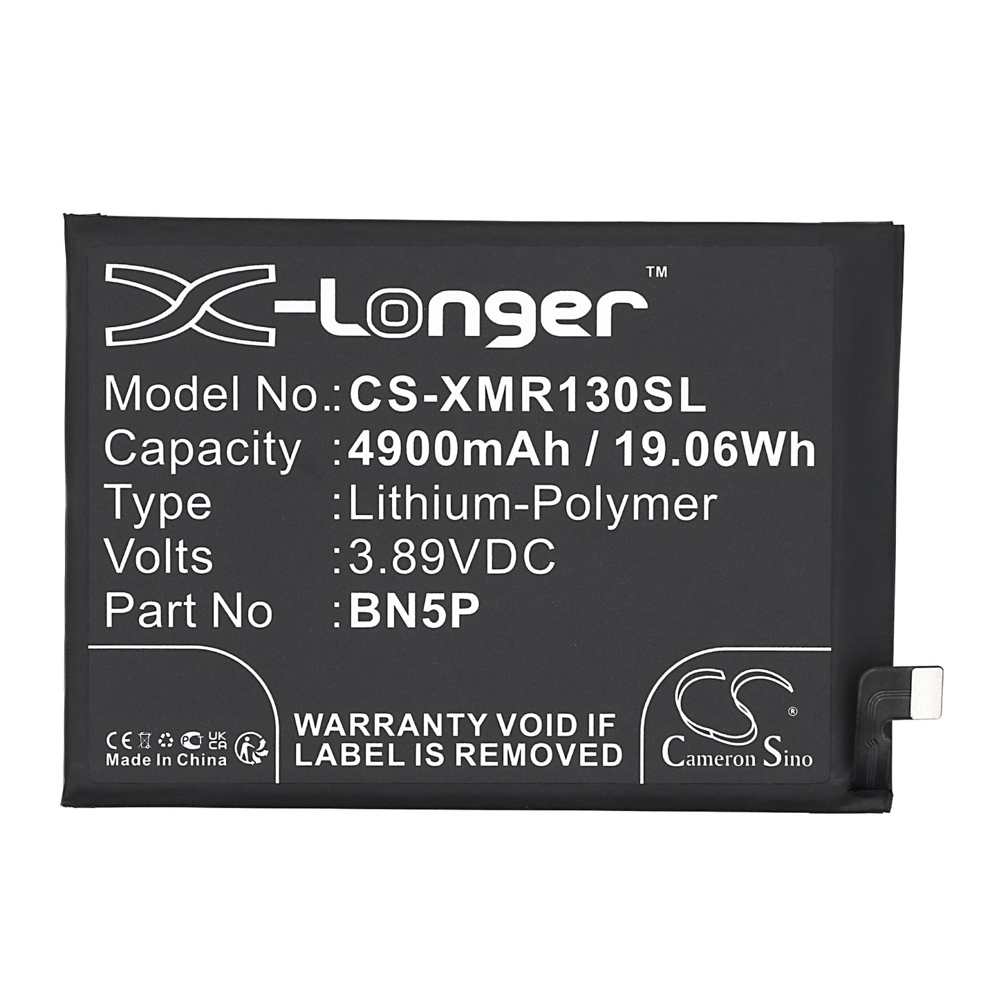 Replacement Battery for Redmi  23090RA98C – Mobile, SmartPhone – 4900mAh / 19.06Wh / 3.89V