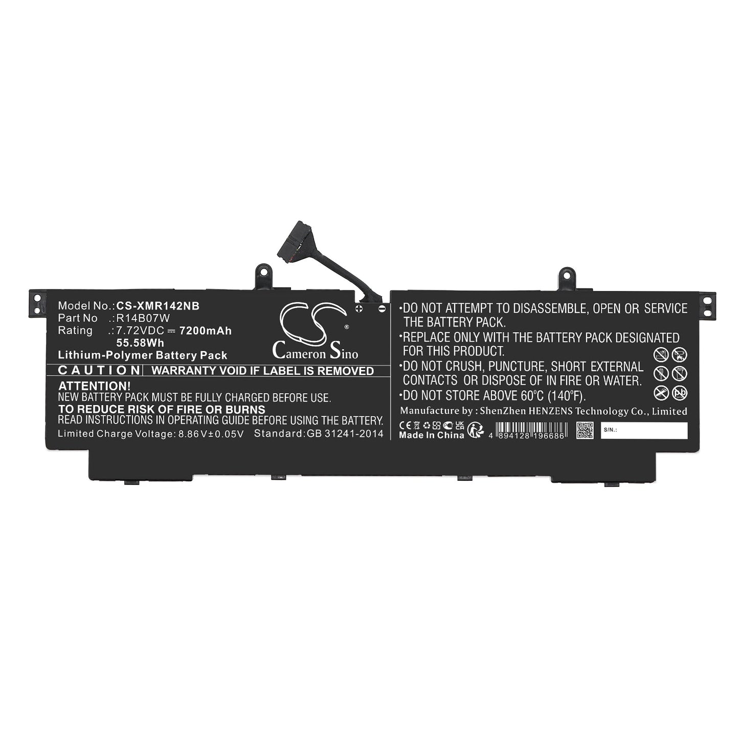 Replacement Battery for Xiaomi  NoteBook Pro 14 2022 – Notebook, Laptop – 7200mAh / 55.58Wh / 7.72V
