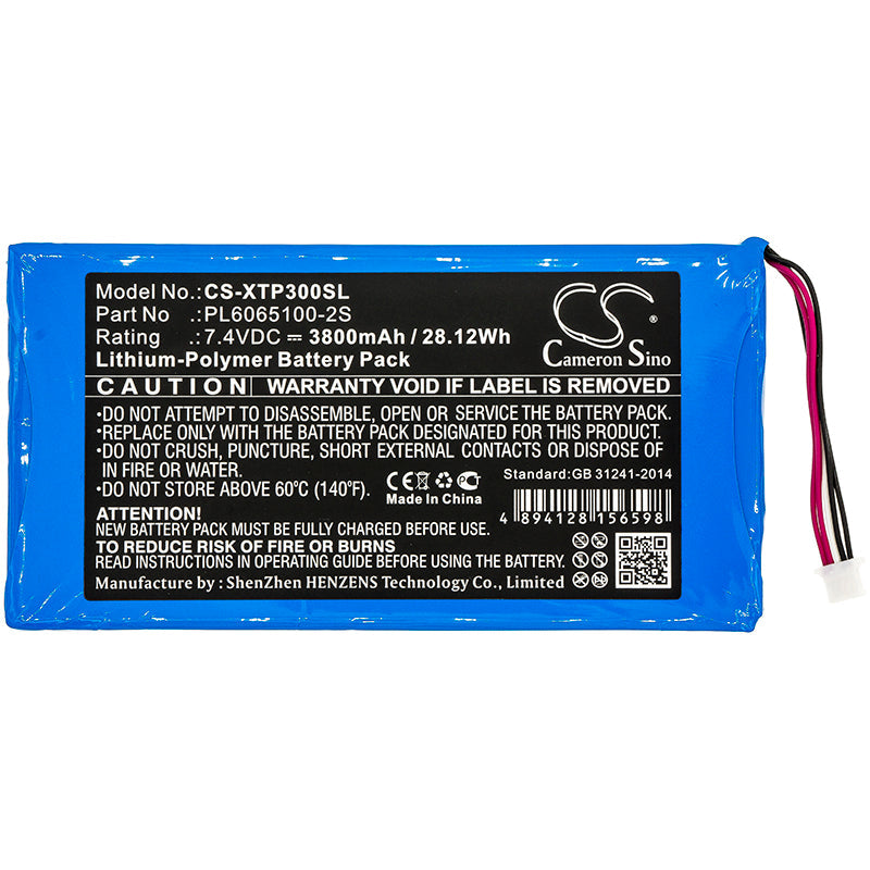 Replacement Battery for XTOOL  EZ300 Pro – Diagnostic Scanner – 3800mAh / 28.12Wh / 7.4V