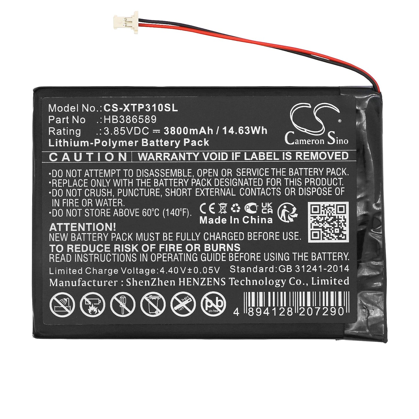 Replacement Battery for XTOOL  AutoProPAD LITE – Diagnostic Scanner – 3800mAh / 14.63Wh / 3.85V