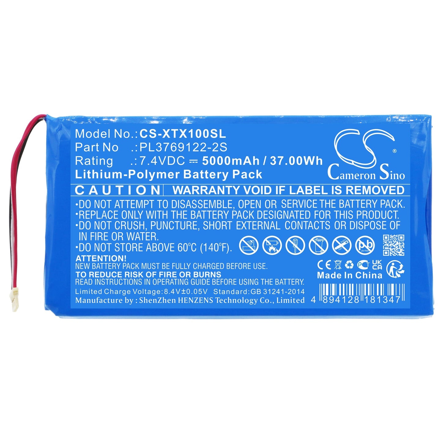 Replacement Battery for XTOOL  X100 Pad 2 – Diagnostic Scanner – 5000mAh / 37.00Wh / 7.4V