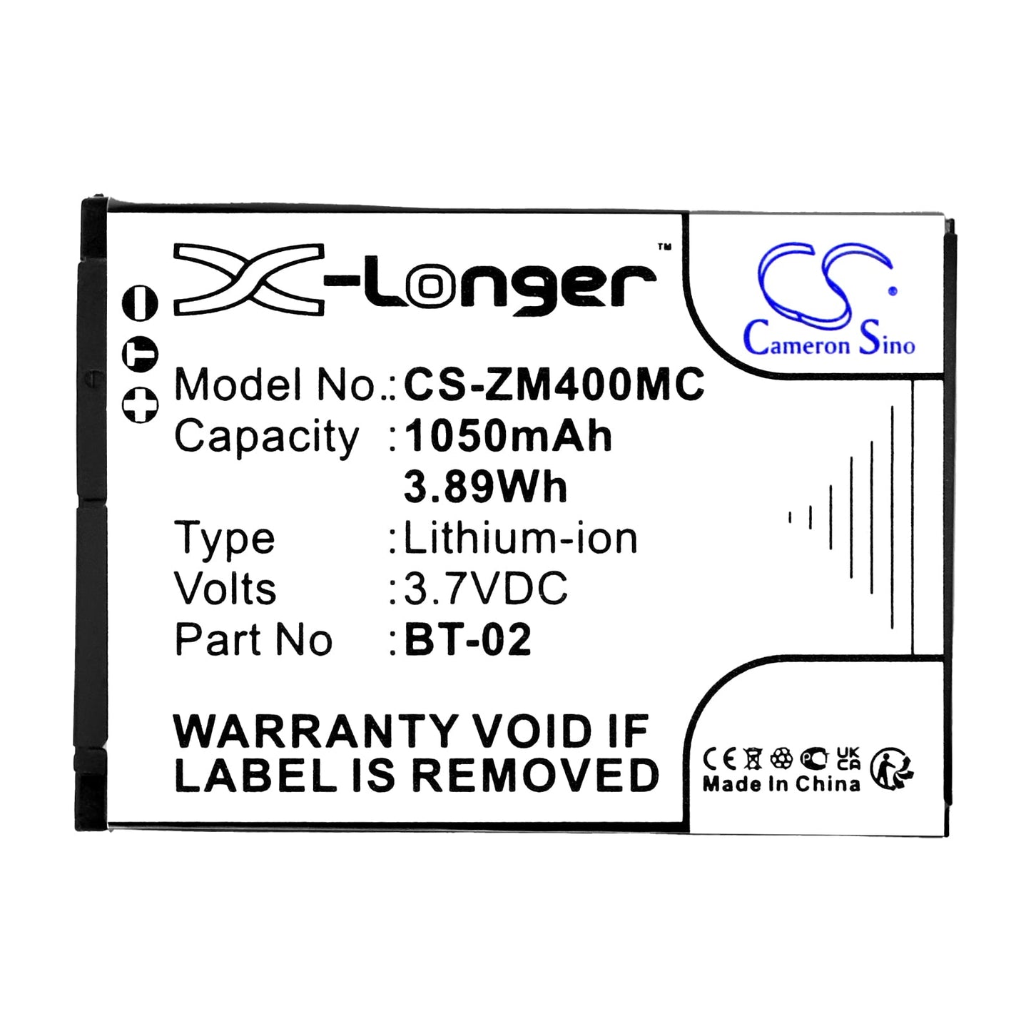 Replacement Battery for ZOOM  247-9036 – Camera – 1050mAh / 3.89Wh / 3.7V