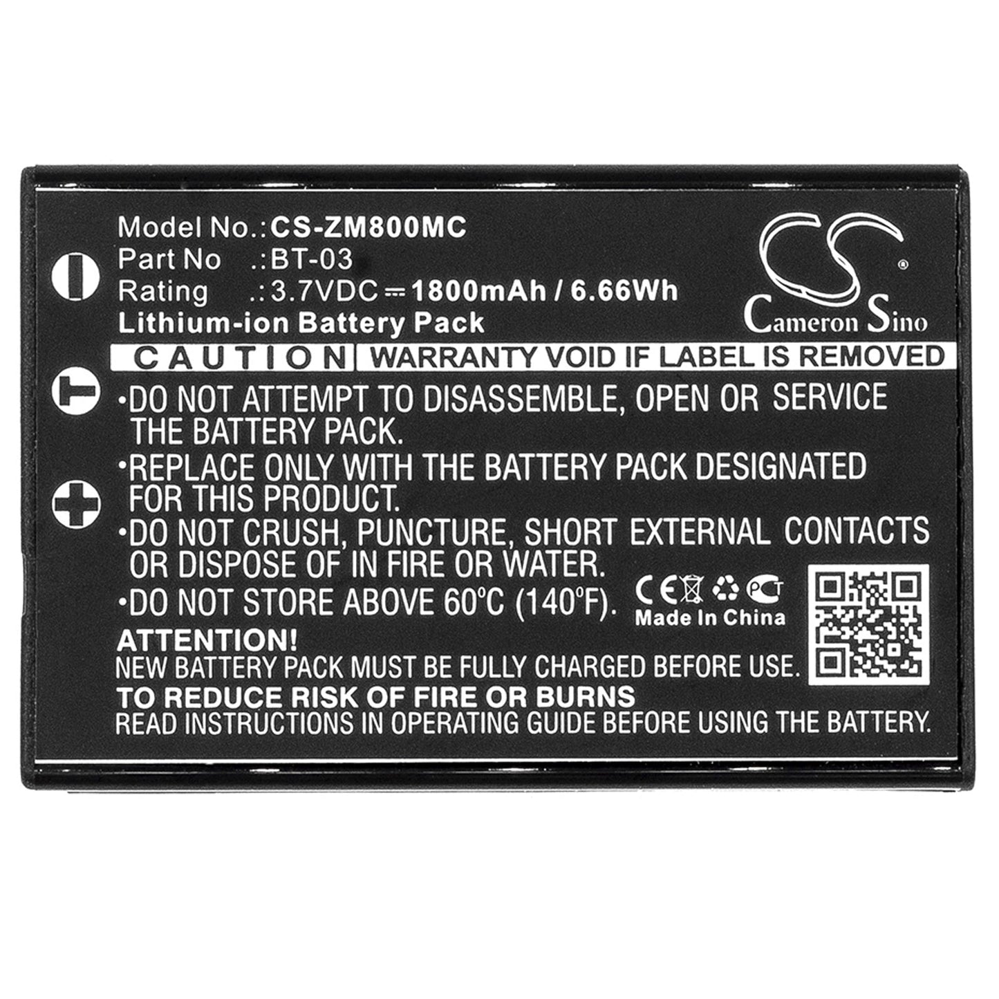 Replacement Battery for Zoom  Q8 Recorder – Camera – 1800mAh / 6.66Wh / 3.7V