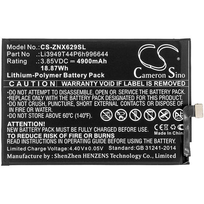 Replacement Battery for Nubia  NX629J – Mobile, SmartPhone – 4900mAh / 18.87Wh / 3.85V