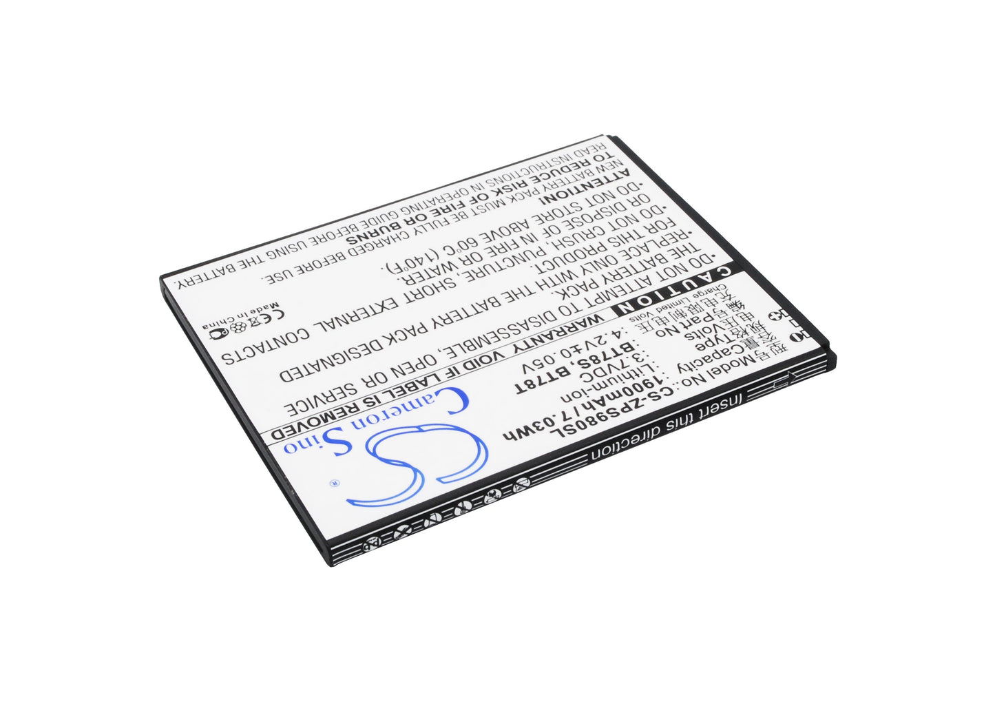 Replacement Battery for ZOPO  9515 – Mobile, SmartPhone – 1900mAh / 7.03Wh / 3.7V