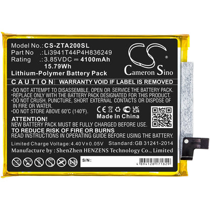 Replacement Battery for ZTE  A2121 – Mobile, SmartPhone – 4100mAh / 15.79Wh / 3.85V