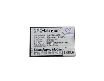 Replacement Battery for ZTE  AF3 – Mobile, SmartPhone – 1500mAh / 5.55Wh / 3.7V
