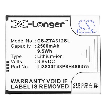 Replacement Battery for ZTE  Blade A31 2021 – Mobile, SmartPhone – 2500mAh / 9.5Wh / 3.8V