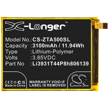 Replacement Battery for ZTE  Blade A5 2020 – Mobile, SmartPhone – 3100mAh / 11.94Wh / 3.85V