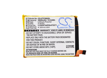 Replacement Battery for ZTE  Axon Mini – Mobile, SmartPhone – 2800mAh / 10.64Wh / 3.8V