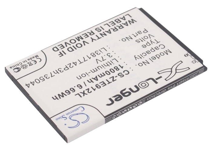 Replacement Battery for ZTE  Aurora – Mobile, SmartPhone – 1800mAh / 6.66Wh / 3.7V