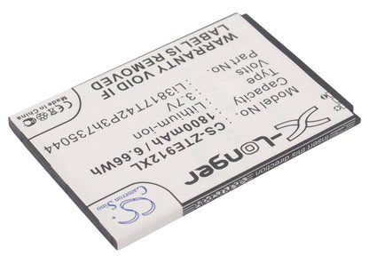 Replacement Battery for ZTE  Aurora – Mobile, SmartPhone – 1800mAh / 6.66Wh / 3.7V