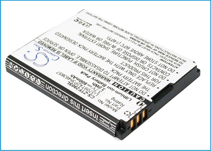 Replacement Battery for T-Mobile  Vairy Touch 2 – Mobile, SmartPhone – 800mAh / 2.96Wh / 3.7V