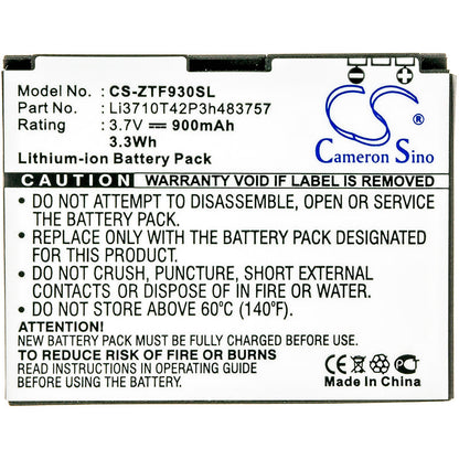 Replacement Battery for ZTE  Adamant F450 – Mobile, SmartPhone – 900mAh / 3.33Wh / 3.7V