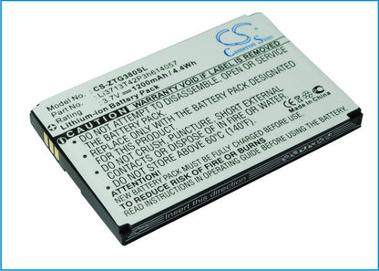 Replacement Battery for ZTE  D800 – Mobile, SmartPhone – 1200mAh / 4.4Wh / 3.7V